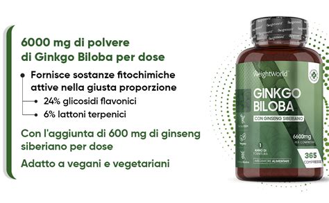 Gingko Biloba Mg Compresse Anno Estratto Di Ginkgo