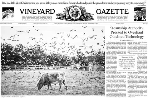 This Weeks Paper The Vineyard Gazette Marthas Vineyard News