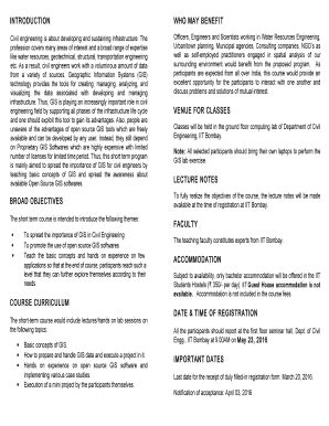 Fillable Online Cep Iitb Ac GIS For Civil Engineers Continuing