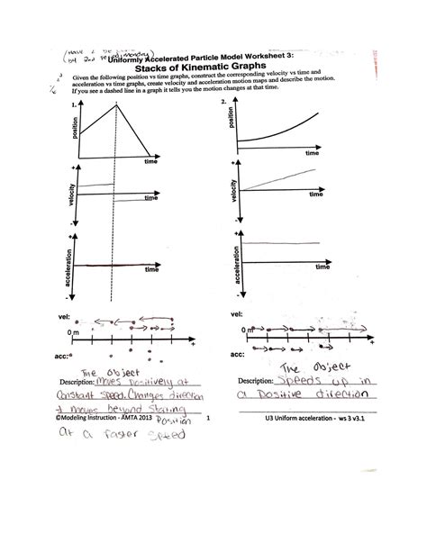 SOLUTION: Uniformly accelerated particle model worksheet 3 stacks of ...