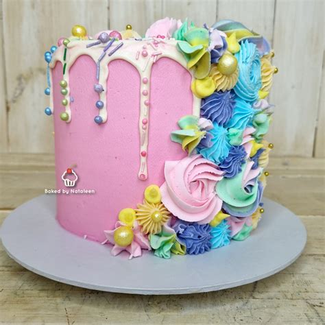 Colorful Pink Drip Cake Baked By Nataleen