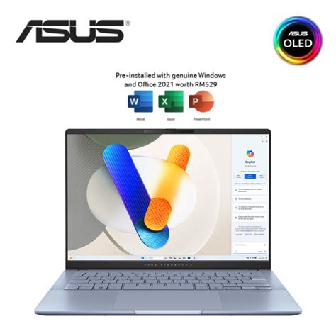 Asus Vivobook S 14 Oled S5406m Aqd128ws 14 Wuxga Laptop Mist Blue Cu5 125h 16gb 512gb Ssd