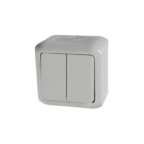 Выключатель двухклавишный IP44 - Quteo - серый - High quality electric ...
