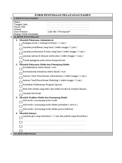 Form Penundaan Pelayanan Pasien Pdf