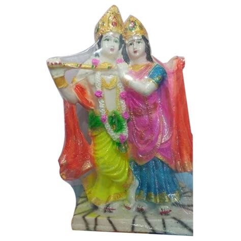 Multicolor Traditional Marble Radha Krishna Statue For Worship Size