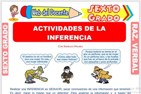 Actividades De La Inferencia Para Sexto Grado De Primaria