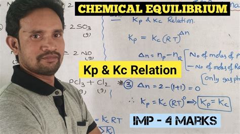 Kp And Kc Relation Chemical Equilibrium Inter First Year Chemistry