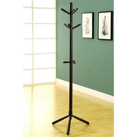 Monarch Specialties Black 12 Hook Coat Rack I 2052 The Home Depot