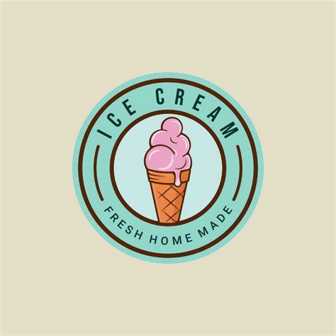 Ice Cream Logo Vector Emblem Illustration Template Icon Graphic Design