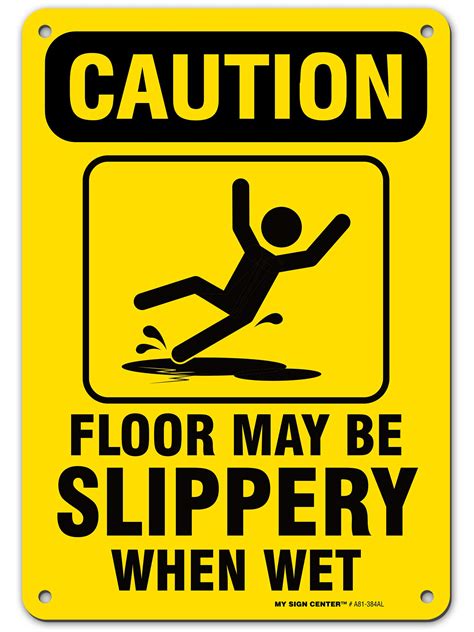 Caution Slippery When Wet Sign 7 X 10 0 40 Aluminum