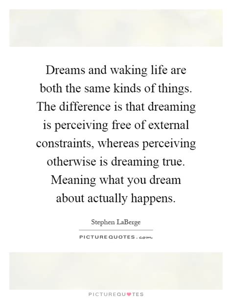 Dreams And Waking Life Are Both The Same Kinds Of Things The