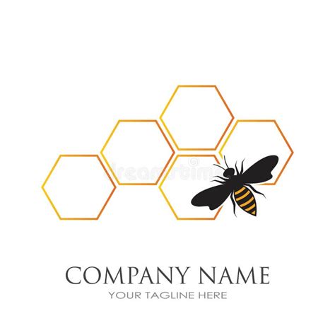 Bee And Honeycomb Logo Vector Illustration Design Template Stock Vector