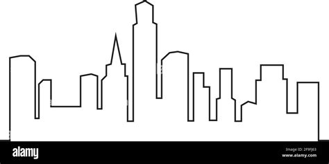 Modern City Skyline City Silhouette Vector Illustration In Flat