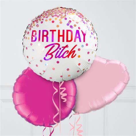 Happy Birthday Bitch Naughty Inflated Foil Balloon Bunch Balloonfactory Ie