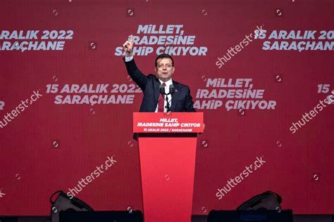 Istanbul Mayor Ekrem Imamoglu Delivers Speech Editorial Stock Photo