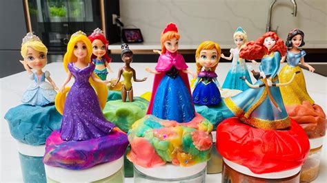 Play Doh Disney Princess Figures Up Close Ariel Elsa Tiana Rapunzel