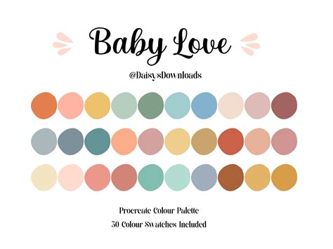 Baby Love Procreate Colour Palette Procreate Color Palette Ipad