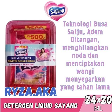 Jual Sachet Ml Free Box Makan Deterjen Sayang Cair