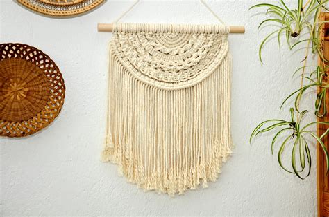 Macrame Semi Circle Wall Hanging Boho Decor Macrame Etsy