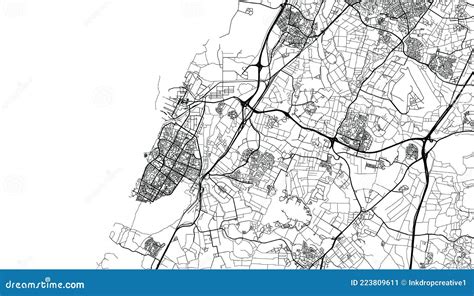 Urban Vector City Map Of Ashdod Israel Middle East Stock Vector