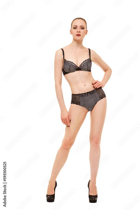 Sexy Girl Model Posing Standing On White Background Stock Photo Adobe