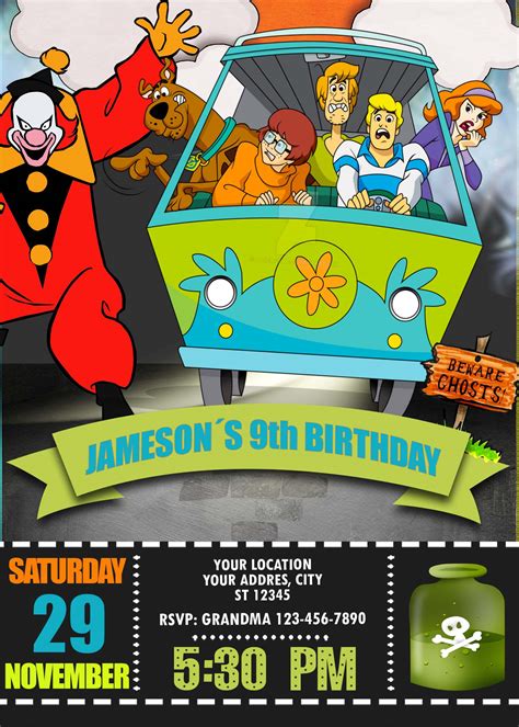 Scooby Doo Birthday Party Invitation Terrific Invite