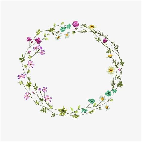 Wreaths PNG Transparent Circular Frame Of Flowers And Leaves