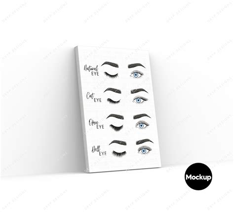 Eyelash Extension Style Chart Digital Art Print Drypdesigns