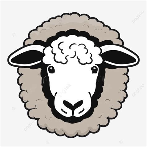 Lindo Dise O De Logotipo De Cara De Oveja Cordero Blanco Eid Al Adha