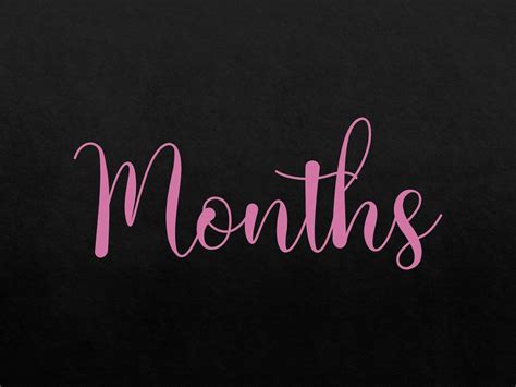 Months Word Svg Png Custom Name Clipart Svg Png Image Month Etsy