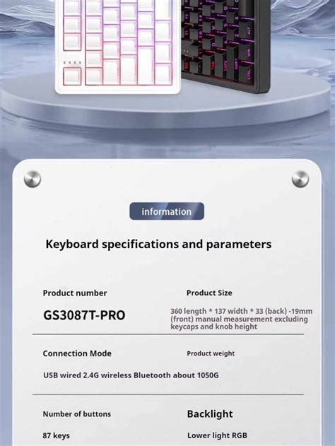 Ganss Tpro Three Mode Customized Mechanical Keyboard Gasket Structure Hot Pluggable Knob