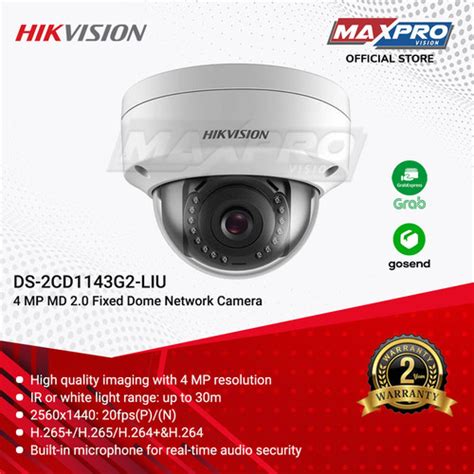 Jual DS 2CD1143G2 LIU HIKVISION IP CAMERA 4MP DOME DUAL LIGHT AUDIO