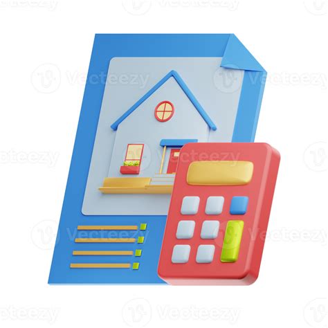 3d Illustration Real Estate Calculator 42714995 Png
