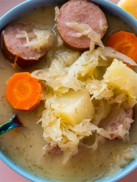 Crockpot Sauerkraut Soup With Sausage Brooklyn Farm Girl