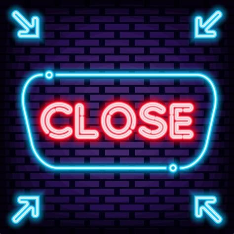 Premium Vector Close Neon Sign Vector Bright Signboard Night Bright