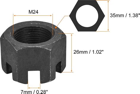 M X Mm Hexagon Slotted Nut Grade Carbon Steel Hex Castle Nuts