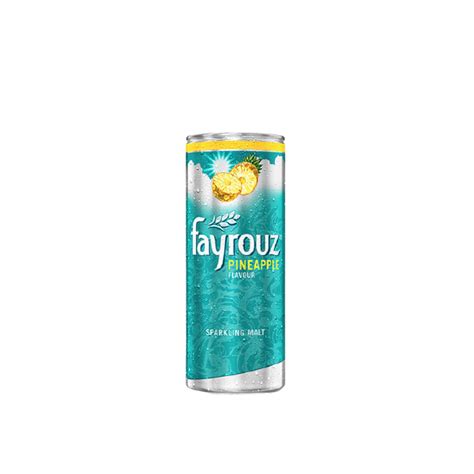 Fayrouz Pineapple Can 33cl Bottles And Glasses