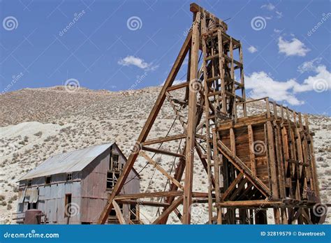 Gold And Silver Mine Shaft Head Frame Royalty Free Stock Images Image