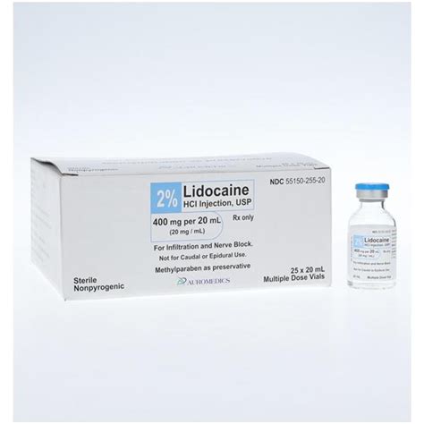 Lidocaine Hcl 2 20 Mg Ml Injection Multiple Dose Vial 20 Ml