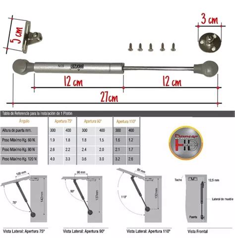 Piston A Gas N Para Puerta Elevable De Alacena X En Venta En La