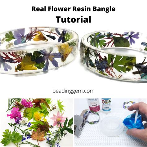 Real Flower Resin Bangle Tutorial Tips And Tricks The Beading Gem