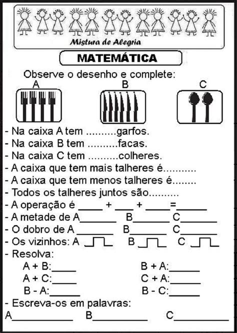 Atividade De Matematica Series Iniciais Alfabetizacao Imprimir