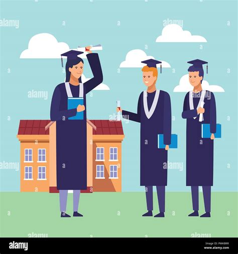 Students Graduation Cartoon Stock Vector Image And Art Alamy