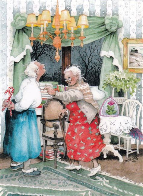 Funny Grannies fool hides sweets and teeses by INGE LÖÖK Finnish modern