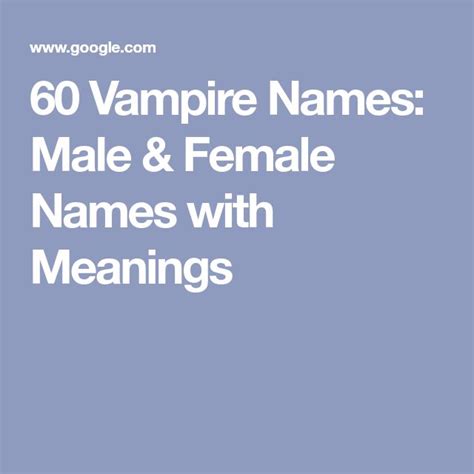 60 Vampire Names Male And Female Names With Meanings Female Names