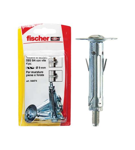 Fischer Tasselli Acciaio Sbs 9 2 K Con Gancio Medio 4 Pz