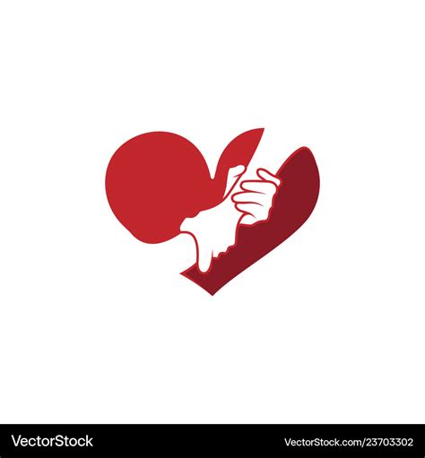 Helping Hand With Heart Shape Logo Royalty Free Vector Image