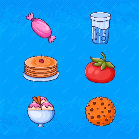 Premium Vector | Flat design pixel art food illustration