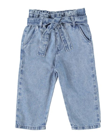 Riachuelo Cal A Jeans Infantil Paper Bag Amarra O Denim Claro Tam