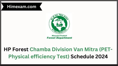 HP Forest Chamba Division Van Mitra PET Physical Efficiency Test